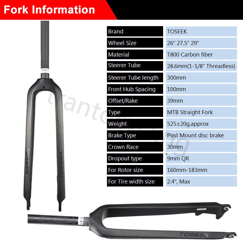straight steerer 27.5 fork